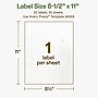 Avery Hemp Rectangle Laser/Inkjet Multipurpose Labels, 8-1/2" x 11", Off-White (20/Pack)~#|#~F1646557-8F3F-43B5-B23D970778DDE3F8_sc7