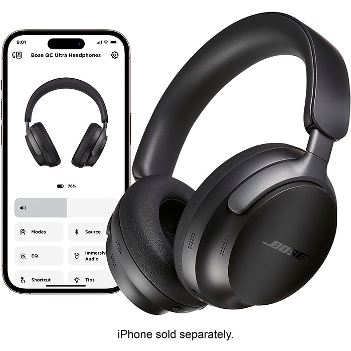 Bose QuietComfort Ultra Wireless Noise Cancelling Over-the-Ear Headphones, Black (880066-0100) | Staples Bose QuietComfort Ultra Wireless Noise Cancelling Over-the-Ear Headphones, Black (880066-0100) | Staples