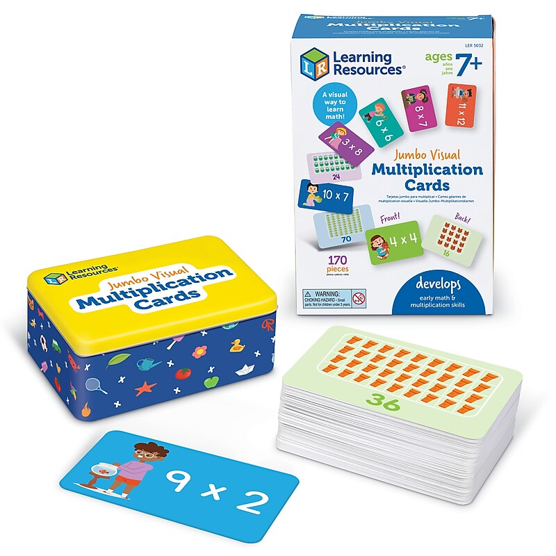 Learning Resources Jumbo Visual Multiplication Cards, 170/Pack (LER5032) image 1