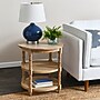 Storied Home 23.5"Dia. Wooden Round End Table, 2 Shelves, Distressed White (EC0199)~#|#~F16D092E-6426-4A62-862712D7CF81F507_sc7
