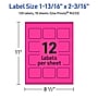 Avery Rectangle Laser/Inkjet Multipurpose Labels, 1-13/16" x 2-3/16", Neon Magenta (120/Pack)~#|#~F16DEE40-446E-4B49-B9D36E65161B188E_sc7