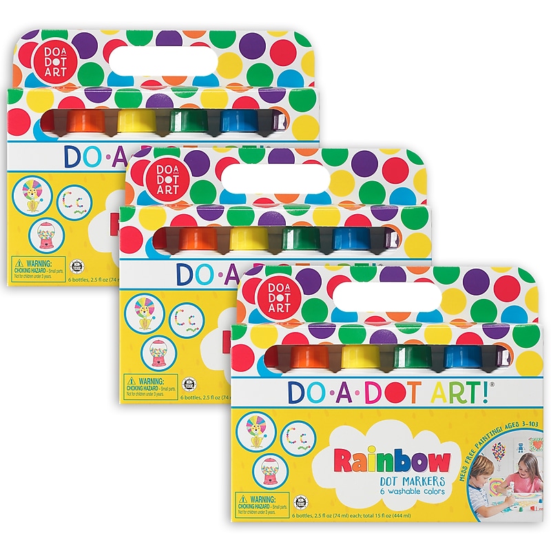 Do-A-Dot Art! Washable Dot Markers, Broad Tip, Assorted Colors, 6/Pack, 3 Packs/Bundle (DAD103-1) image 1