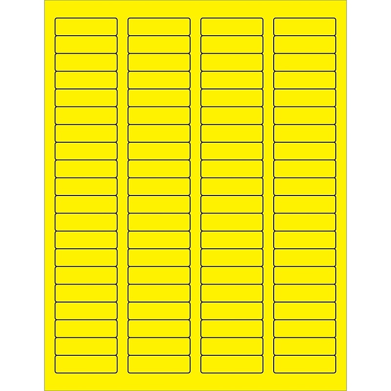 Tape Logic Laser/Inkjet Address Labels, 1 3/4" x 1/2", Fluorescent Yellow, 8000/Carton (LL170YE) image 1