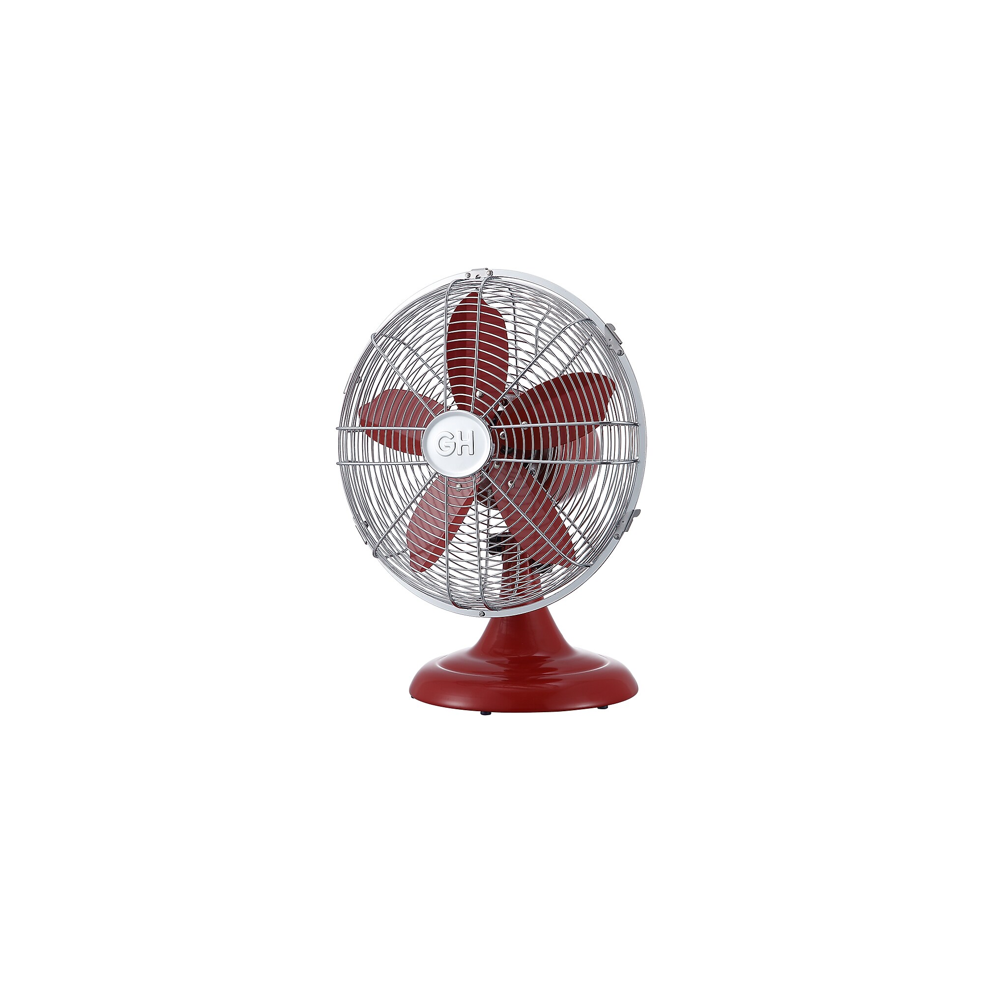 Good Housekeeping 12″ Oscillating Desk Fan, 3-Speed, Red/Silver (92611) Sansujyuku sansujyuku.com