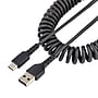 StarTech.com 1.6ft USB-A to USB-C Heavy Duty Coiled Cable, Male to Male, Charge/Sync, Black (R2ACC-50C-USB-CABLE)~#|#~F17C1211-746F-440C-8DE846C3408A2A9A_sc7