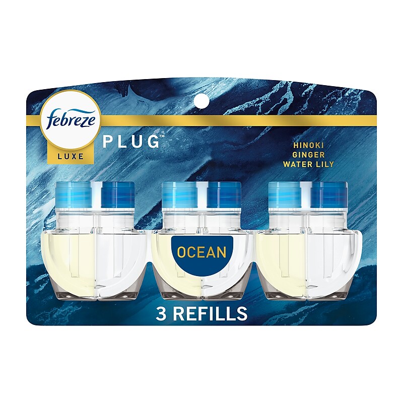Febreze Plug Air Freshener Warmer Refill, Ocean Scent, 0.87 fl. oz., 3/Pack (71932) image 1