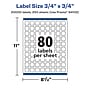 Avery Laser/Inkjet Square Multipurpose Labels, 0.75" x 0.75", White, 20000 Labels/Box (94102)~#|#~F17E48F2-4E80-4462-AD7883F3A504F89E_sc7
