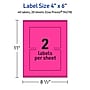 Avery Laser/Inkjet Rectangle Multipurpose Labels, 4" x 6", Neon Magenta, 40/Pack (94278)~#|#~F1801967-CF7E-428B-8F1A7B087F71BF9F_sc7