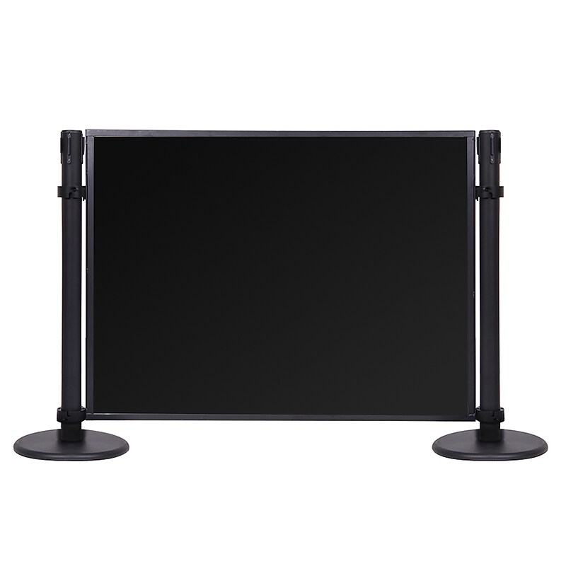 Queue Solutions 34" x 4’ PVC Stanchion Post Panel Kit, Black (PNL4834B-BS-4COL) image 1