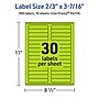 Avery Printable Rectangle Multipurpose Labels, 2/3" x 3-7/16", Bright Green, 300/Pack (94210)~#|#~F185FDBA-2F3B-4BF9-8BF722B947DD0A3A_sc7