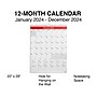 2024 Staples 22" x 29" Wall Calendar, White/Red (ST53914-24)~#|#~F188B6F1-D1B3-4CEC-B46DA31EE7701075_sc7