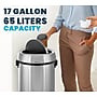 Alpine Industries Three-Stream Trash/Compost/Recycling Station, 51-Gallon, Stainless Steel (ALP470-65L-1-R-T-CO)~#|#~F189D1DB-F06E-4978-BC3F921472D97A1F_sc7