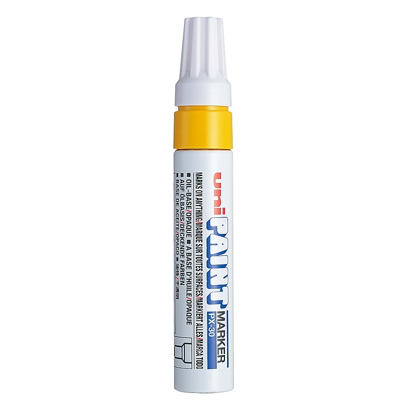 uni PAINT PX-30 Oil-Based Paint Marker, Broad Line, Yellow (63735) image 1