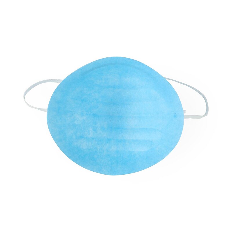 Medline Disposable Cone Face Masks with Headband, One Size, Blue, 50/Box (NON27381Z) image 1