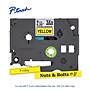 Brother P-touch Strong Adhesive Laminated Label Tape, ~3/8" x 26.2', Black on Yellow (TZES621)~#|#~F196A0A2-29E8-4887-BE7044078CCC5CAE_sc7