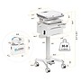 Mount-It! MedHub Powered Compact Medical Cart Workstation with Drawers, Power Kit, Built-In Power Strip, White/Gray (MI-16057)~#|#~F198060C-019B-40FA-92D20DEF42FB22D1_sc7