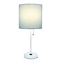 Simple Designs 19.5" LED Table Lamp, White/Aqua Shade (LT2024-AOW-CCLB)~#|#~F1998E1A-D5EC-48BA-9F50EEA99F901F93_sc7