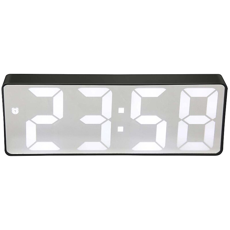 Infinity Instruments Digital Alarm Clock, 6.25" x 2.25" (20220BK) image 1
