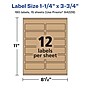 Avery Laser/Inkjet Multipurpose Labels, 3.75" x ", Kraft Brown, 180/Pack (94228)~#|#~F1A2DE5B-BCE2-4F42-889D59217DA838B7_sc7