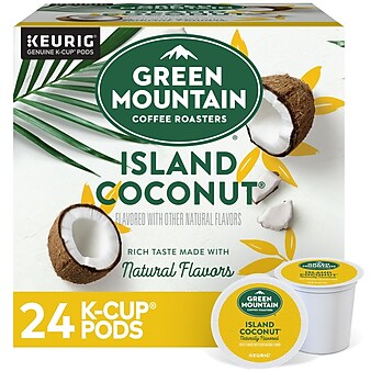 Green Mountain Island Coconut Coffee, Keurig® K-Cup® Pods, Light Roast, 24/Box (6720)
