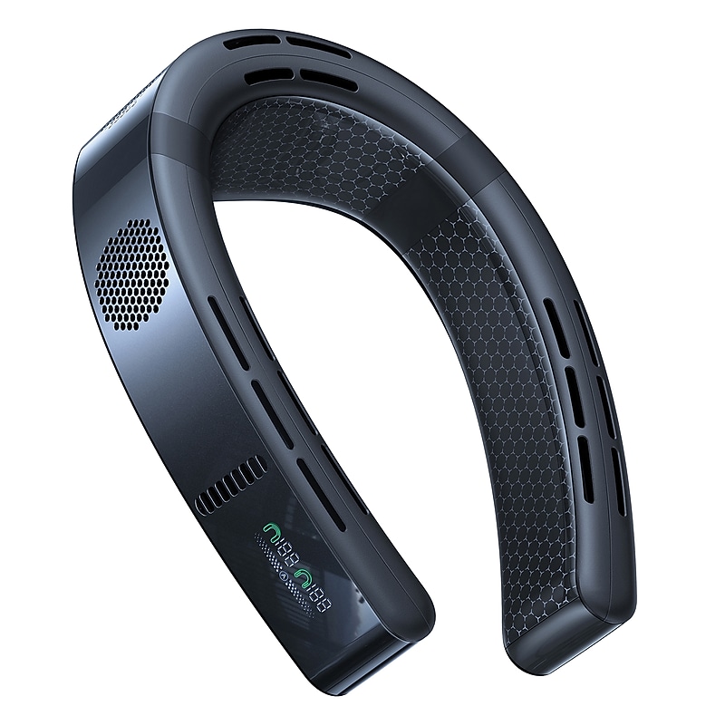 TORRAS COOLiFY Cyber Smart AI-Controlled Bladeless Portable Neck Air Conditioner, 3-Speed, Cascade Black (00FG6A001) image 1