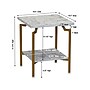 Household Essentials Crown 18.5"W x 18.5"D Laminate Side Table, White Marble/Gold (8249-1)~#|#~F1AE5B73-2F0E-43E2-9CAFA76F0840F05E_sc7