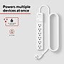 Staples TECH 6-Outlet Surge Protector, 8', 1800 Joules, White (ST62767)~#|#~F1AE90CD-C027-4DA8-AD285F148C4BA5AD_sc7