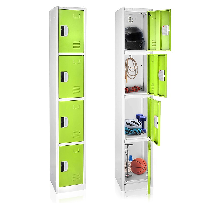 AdirOffice 72"H 4-Tier Green Storage Locker (ADI629-204-GRN-DL) image 1