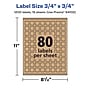 Avery Laser/Inkjet Multipurpose Labels, 0.75" x ", Kraft Brown, 1200/Pack (94102)~#|#~F1B350CD-CDBF-4112-AB0B714384EFB245_sc7