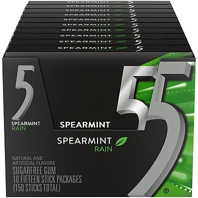 5 Gum Cobalt - Cooling Peppermint Sugar-Free Gum (15 Sticks Per Pack, 18 Packs)