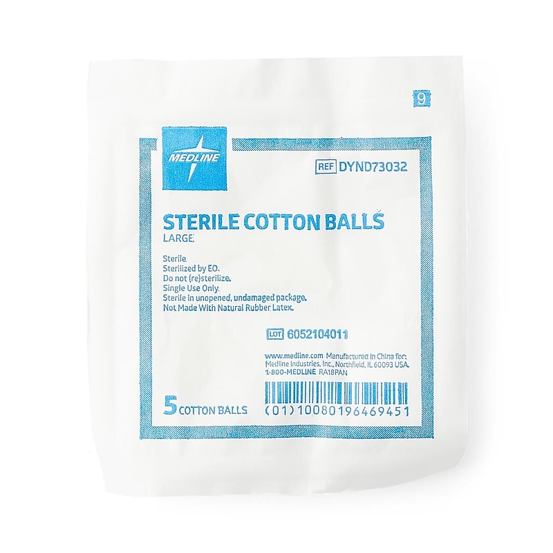 Medline Sterile Large Cotton Balls, 25/Pack (DYND73032) image 1