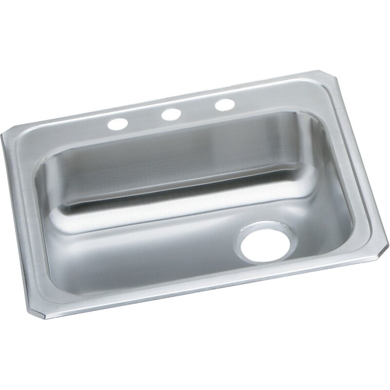 Elkay Celebrity 3-Hole Single-Bowl Drop In Kitchen Sink, 21.25" x 25" x 5.38", Stainless Steel, Brushed Satin (GECR2521R3) image 1