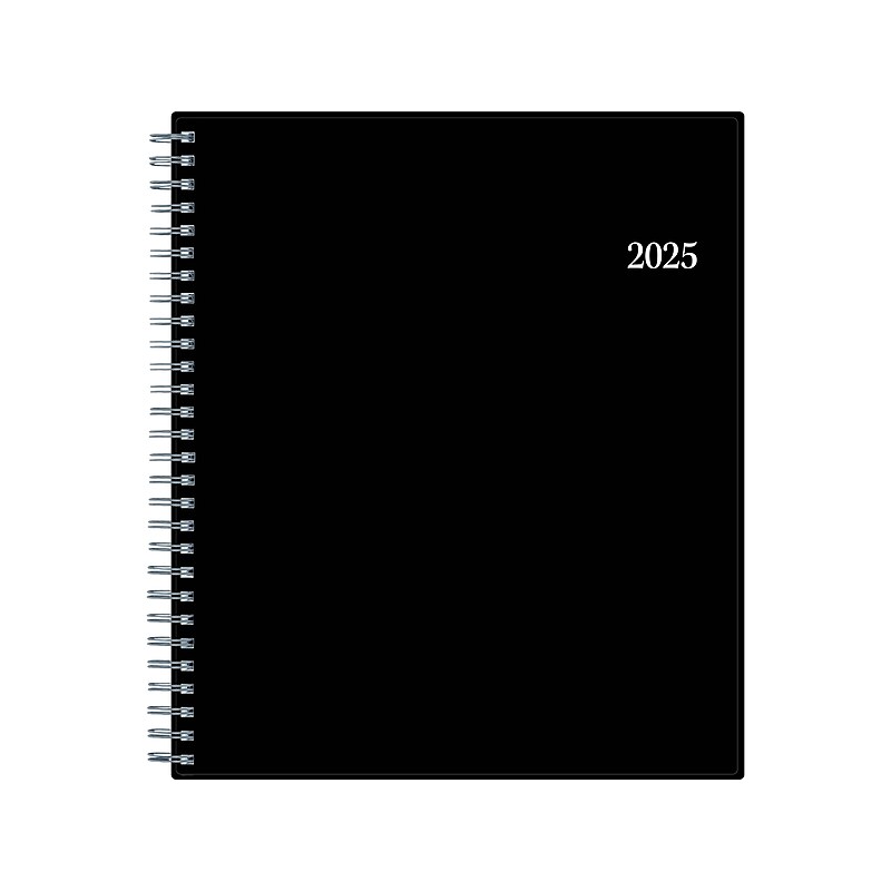 2025 Blue Sky 8" x 10" Monthly Planner, Plastic Cover, Black (150844) image 1