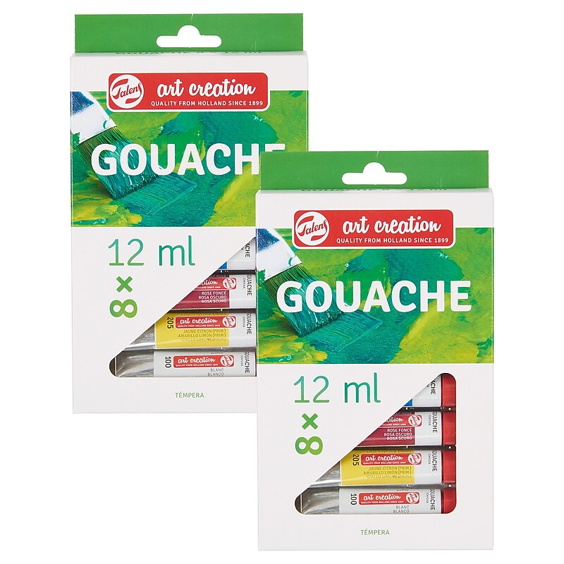 Talens Art Creation Gouache Paint, Assorted Colors, 12mL, 8/Set, 2 Sets/Bundle (TLN9021608M-2) image 1