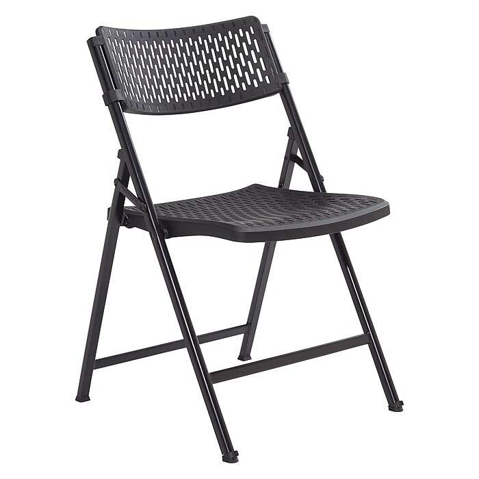 NPS AirFlex Series Premium Polypropylene Folding Chair, Black, 4