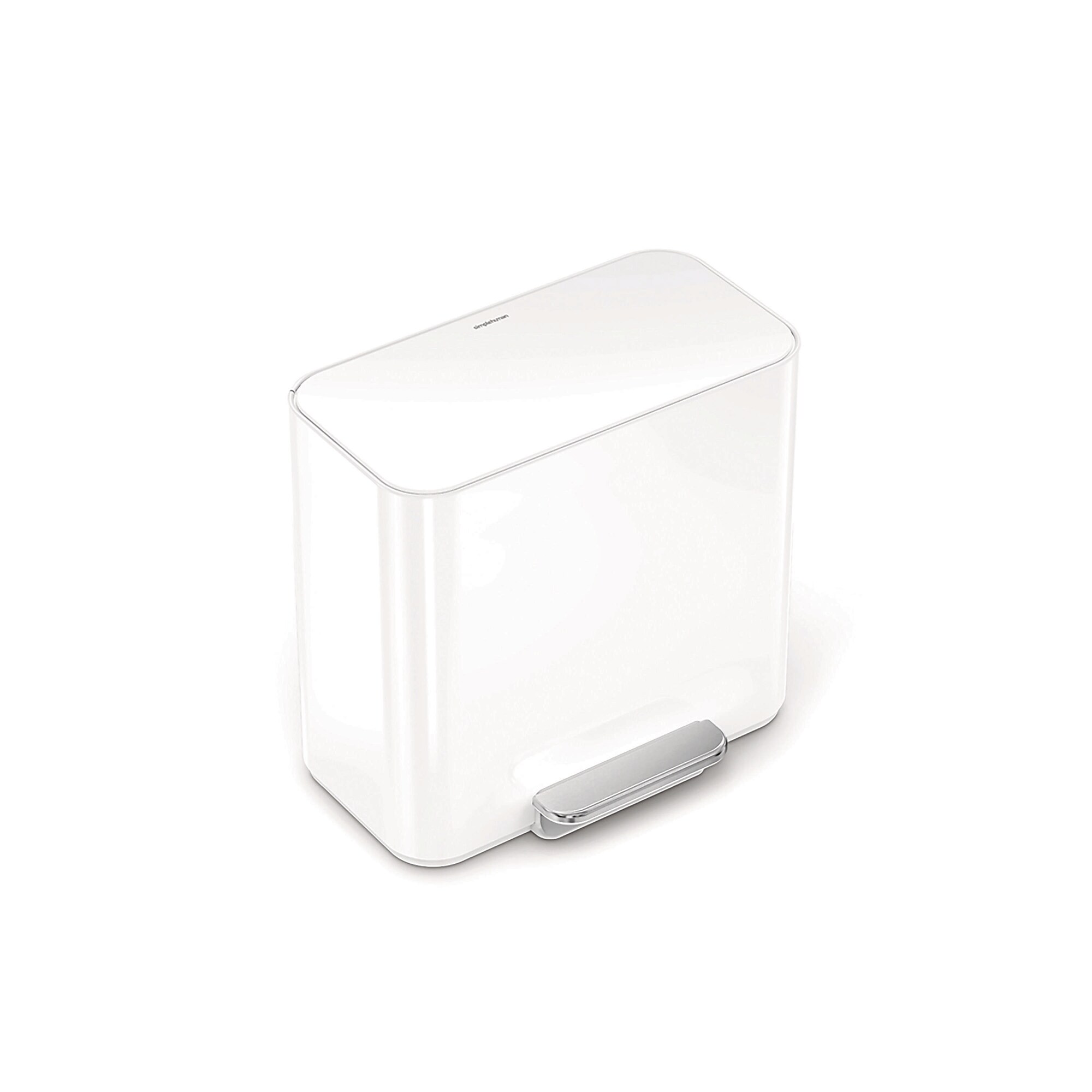 simplehuman Office Mini Steel Trash & Recycling Step Can, 4 Gallon, White (CW2122) Sansujyuku sansujyuku.com