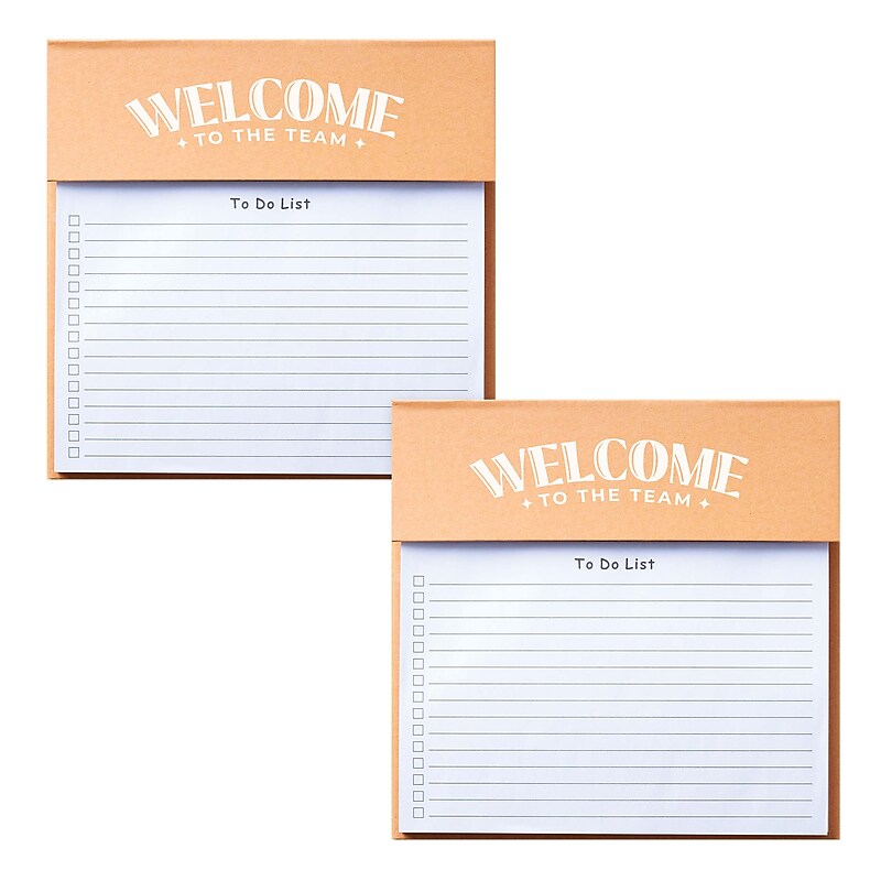 Baudville Welcome to the Team Memo Pad, 8.75" x 6", Narrow Ruled, 100 Sheets/Pad, 2 Pads/Pack (1393296P231) image 1