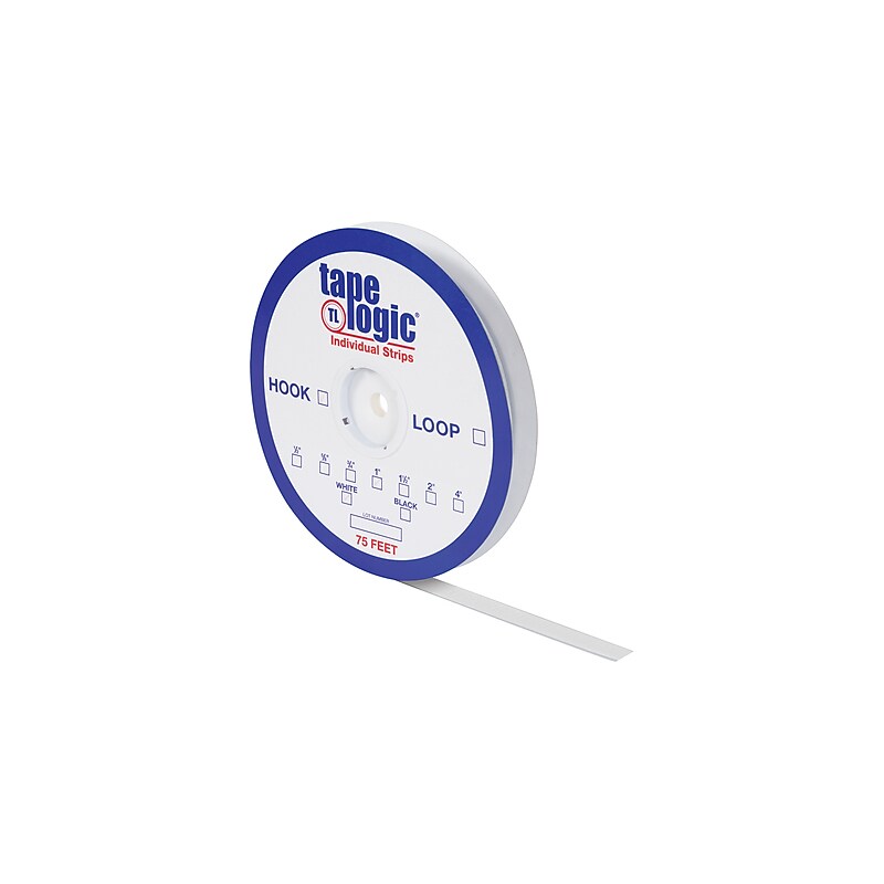 Tape Logic 3/4" x 75' Individual Tape Loop Strip, White image 1