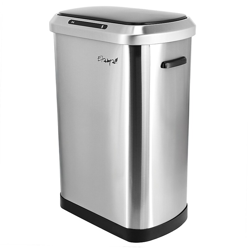 Elama Stainless Steel Indoor Sensor Trash Can, 13 Gallon, Silver (938122406M) image 1