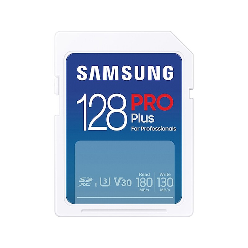 Samsung PRO Plus 128GB Full Size SDXC Memory Card, U3 Class, UHS-I, V30 (MB-SD128S/AM) image 1