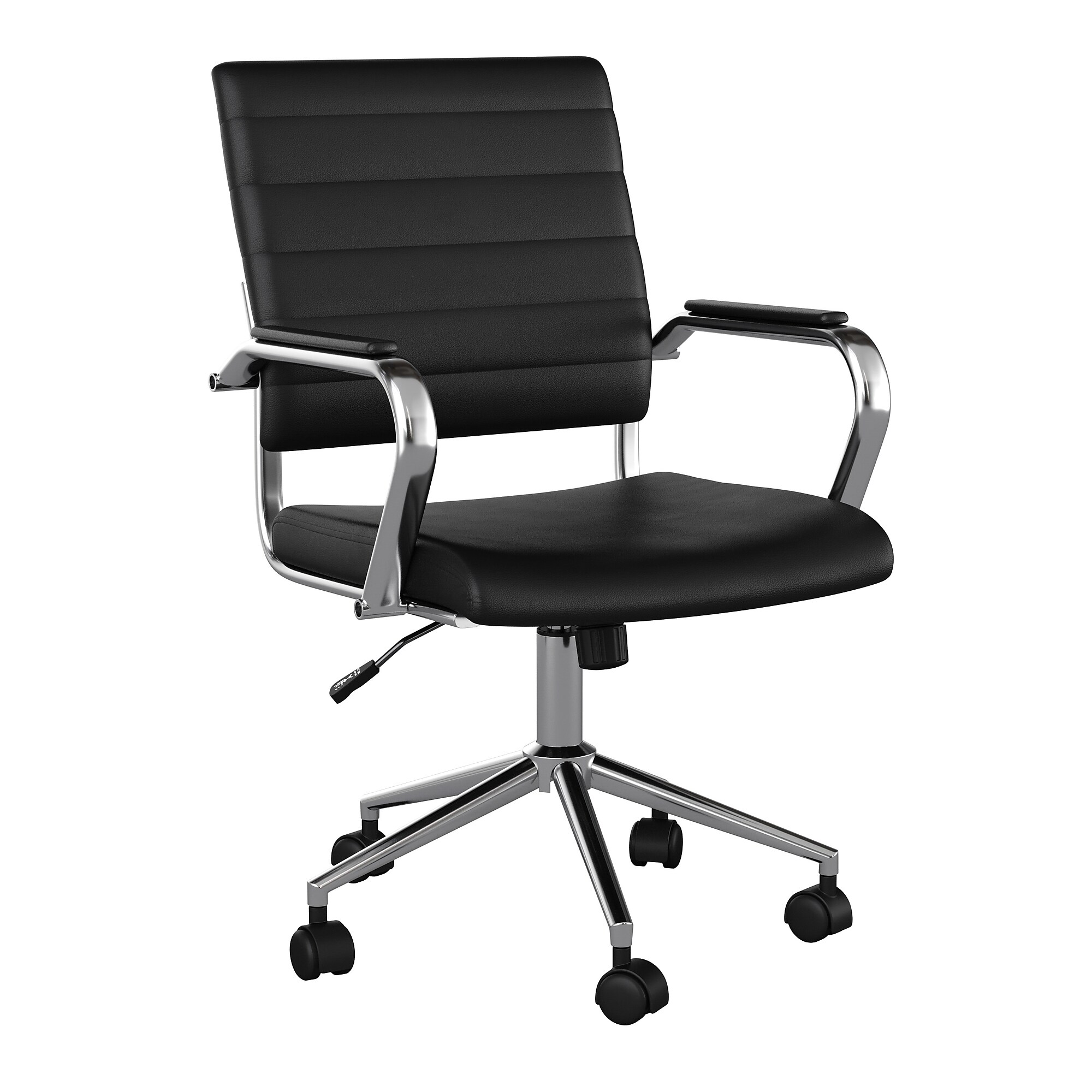 Martha Stewart Piper Faux Leather Swivel Executive Chair, Black/Polished Nickel (CH2209212BK) Sansujyuku sansujyuku.com