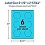 Avery Printable Decorative Edge Multipurpose Labels, 2-1/2" x 2-57/64", Bright Blue, 120/Pack (94121)~#|#~F1D6A4C6-A546-4465-A41F88E0CD31E7EF_sc7