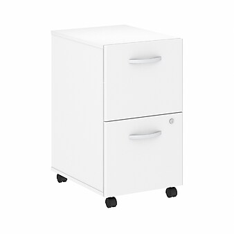 Bush Business Furniture Studio C 2-Drawer Mobile Vertical File Cabinet, Letter/Legal Size, Lockable, White (SCF116WHSU)