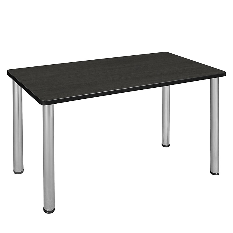 Regency Kee 48"W x 24"D Training Room Table, Laminate, Ash Grey/Chrome (MT4824AGBPCM) image 1