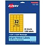 Avery Laser/Inkjet Rectangle Multipurpose Labels, 1.25" x 1.75", Bright Yellow, 1280/Pack (94226)~#|#~F1F391A1-4677-4083-938713B77F19405F_sc7