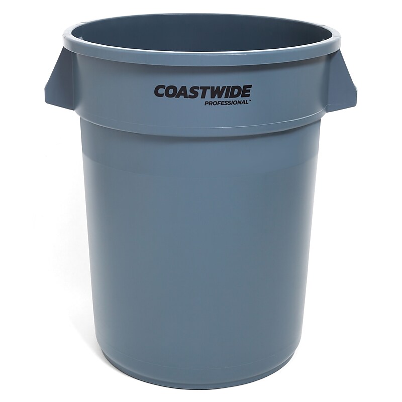 Coastwide Professional™ Plastic Trash Can with no Lid, Gray, 32 Gal. (CW50716) image 1