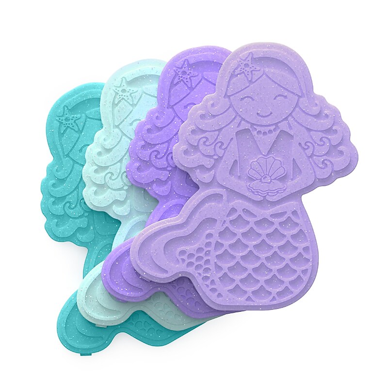 bentgo Buddies Glitter Mermaid Kids Ice Packs, Assorted Colors, 4/Pack(BGICE-MMD) image 1