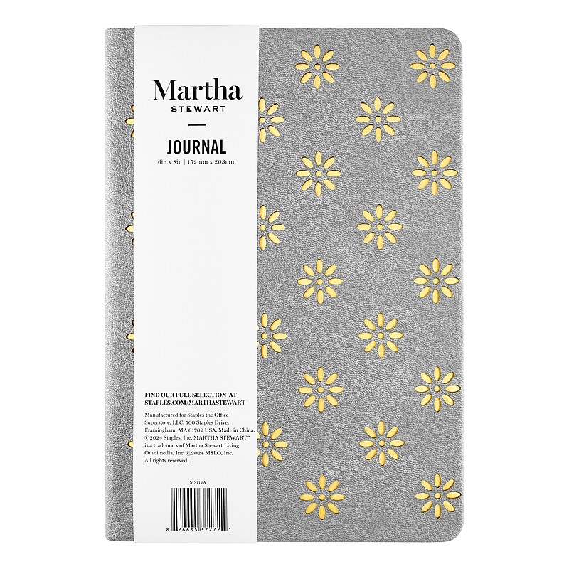 Martha Stewart Journal, Narrow Ruled, Gray, 256 Pages (MS112A) image 1
