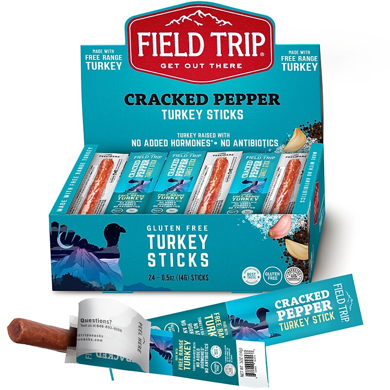 Field Trip Cracked Pepper Turkey Meat Stick, 0.5 oz., 24/Box (C0050TS9CCP) image 1