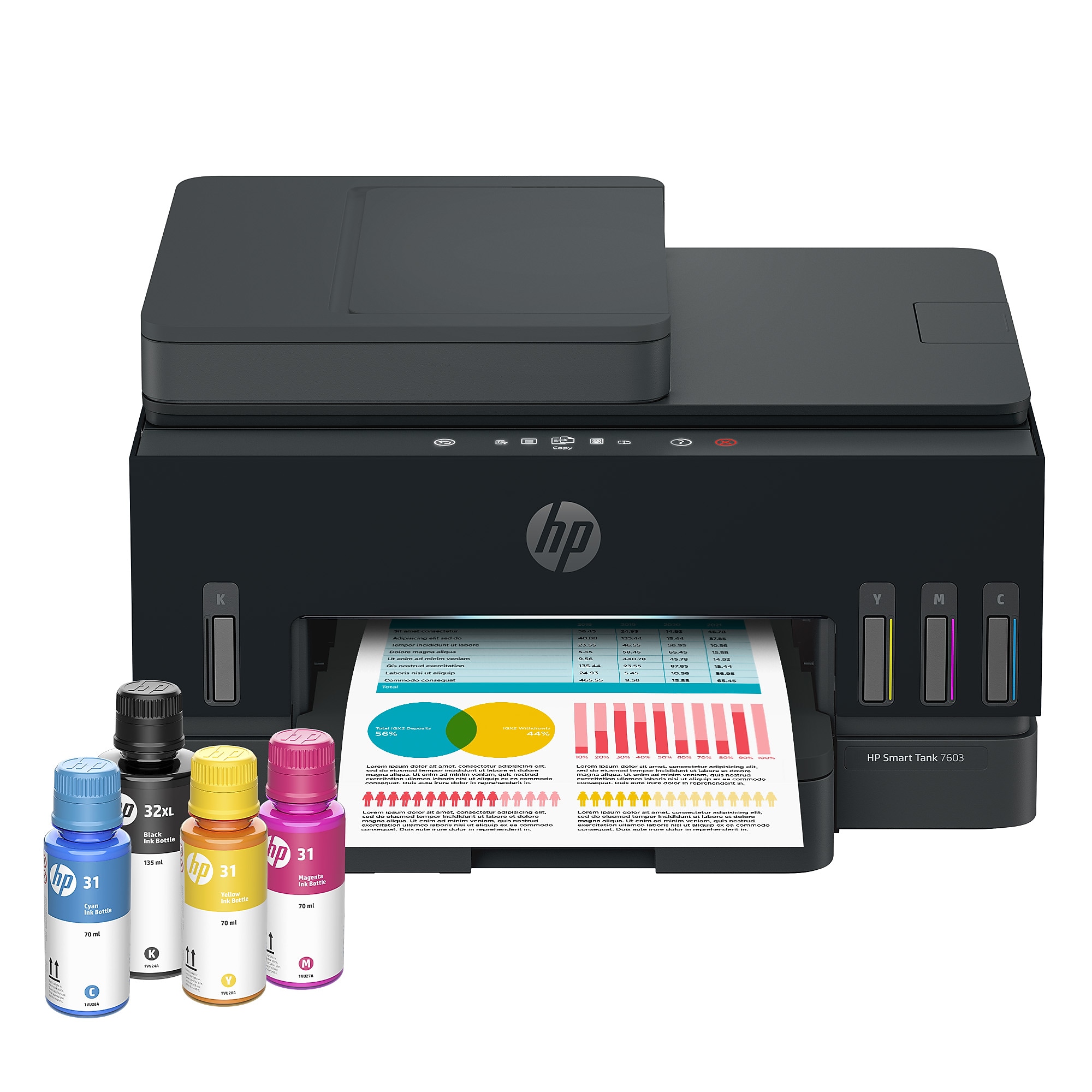 HP Smart Tank 7603 Wireless All-in-One Supertank Printer, Up to 3 Years of Ink Included (D34F7A) Sansujyuku sansujyuku.com